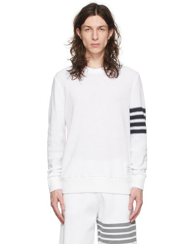 Thom Browne White 4-bar Sweatshirt