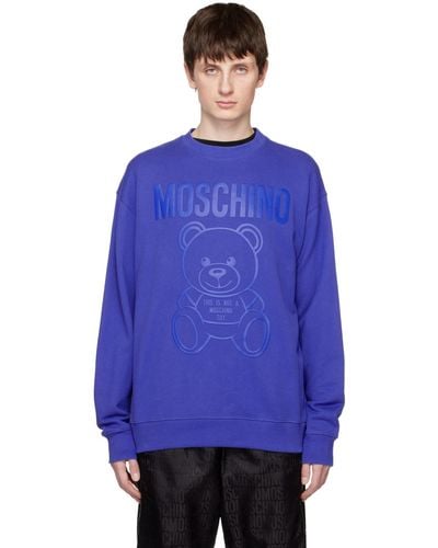 Moschino ブルー Teddy Bear スウェットシャツ