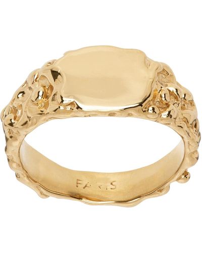 Faris Small Roca Signet Ring - Metallic
