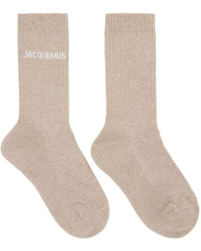 Jacquemus Logo Sock - Natural