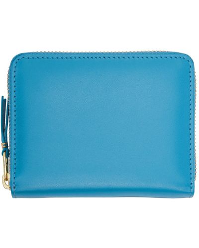 Comme des Garçons Comme Des Garçons Wallets Leather Multicard Zip Card Holder - Blue