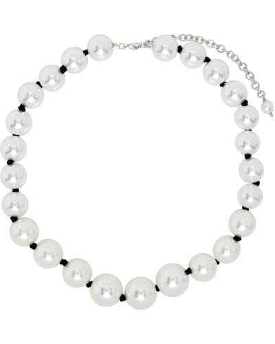 NUMBERING Knotted Pearl Necklace - Metallic