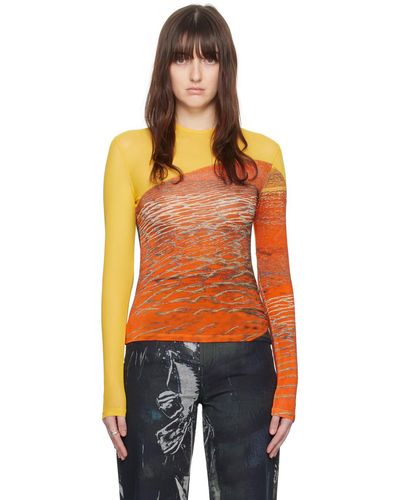 Louisa Ballou T-shirt à manches longues e à image - Orange
