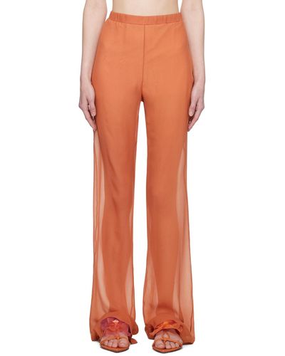 Nensi Dojaka Pink Semi-sheer Trousers - Orange