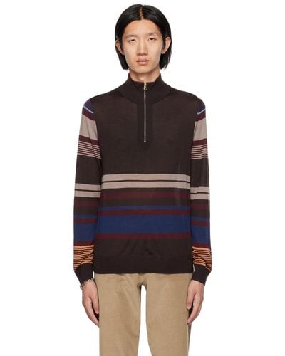 Paul Smith Brown Striped Sweater - Black