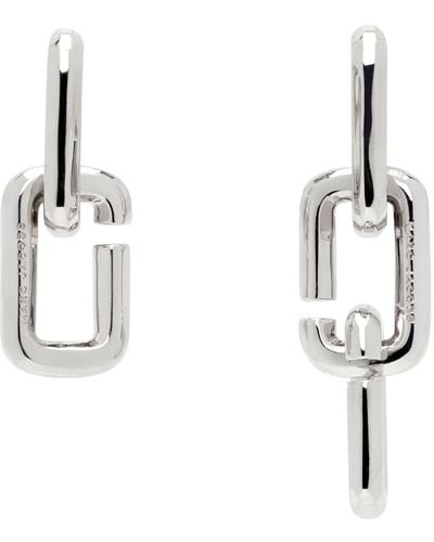 Marc Jacobs Silver 'the J Marc Chain Link' Earrings - White