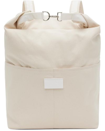 MM6 by Maison Martin Margiela Off-white Utility Backpack - Natural