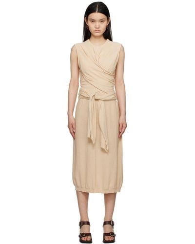 Lemaire Beige Knotted Midi Dress - Black