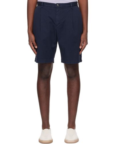 Sunspel Pleated Shorts - Blue