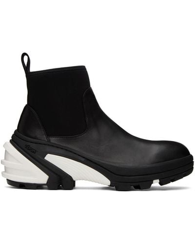 1017 ALYX 9SM Black Leather Mid Chelsea Boots