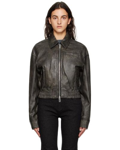 Han Kjobenhavn Cropped Leather Jacket - Black