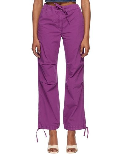 Ganni Tapered-leg Cargo Trousers - Purple