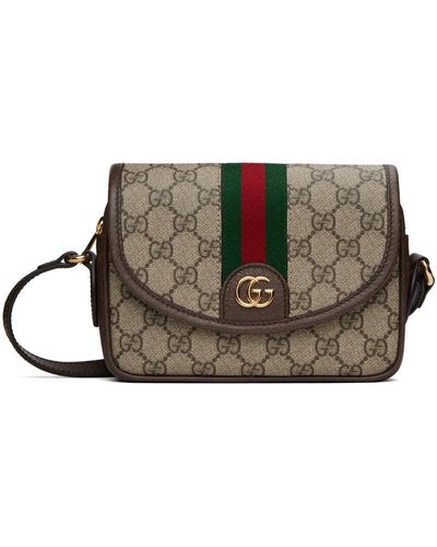 Gucci Mini sac à bandoulière ophidia à motif gg - Noir