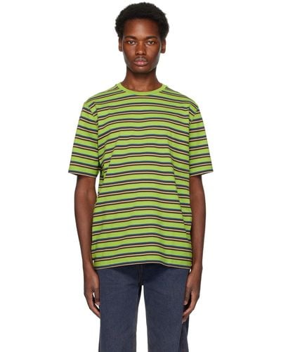 Pop Trading Co. Striped T-shirt - Green
