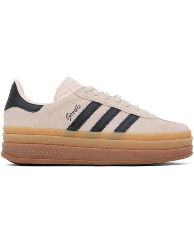 adidas Originals Baskets gazelle rose et noir à semelle étagée