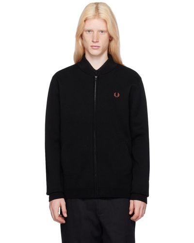 Fred Perry F perry cardigan noir à logo brodé