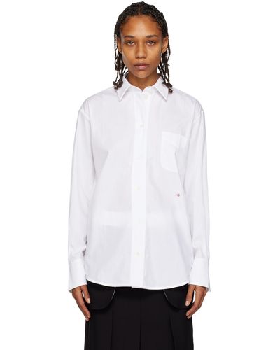 Victoria Beckham Chemise blanche à logo brodé