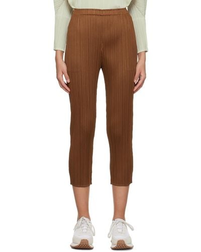 Pleats Please Issey Miyake Brown Monthly Colors February Pants - Multicolor