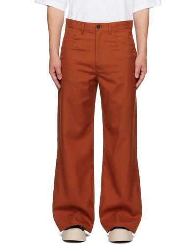 Marni Orange Zip Trousers - Red
