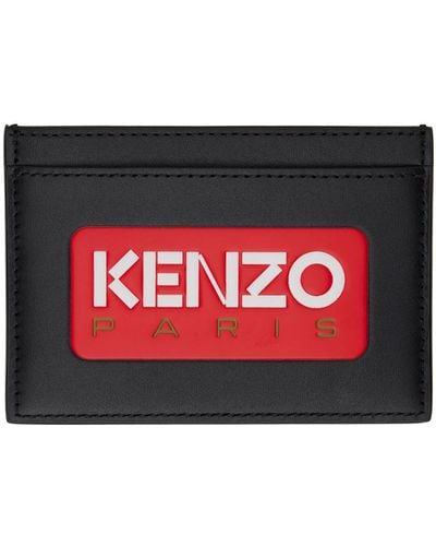 KENZO Black Paris Leather Card Holder