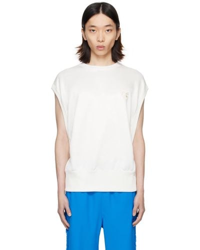 Needles Off-white Embroidered Tank Top - Blue