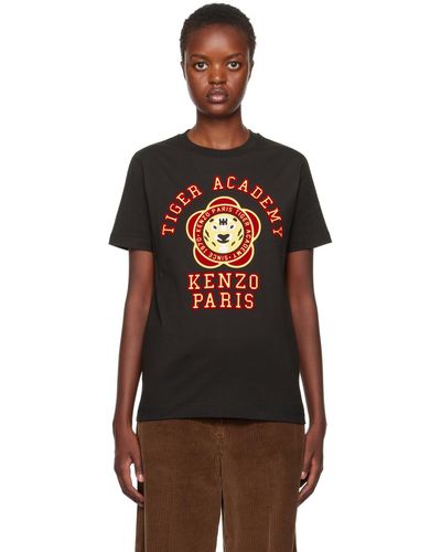 KENZO T-shirt noir à logo tiger academy - paris