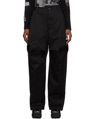 we11done Panelled Trousers - Black