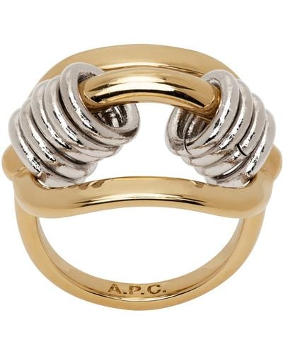 A.P.C. . Gold Mel Ring - Metallic
