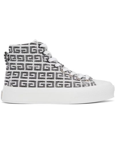 Givenchy White 4g Jacquard City Trainers