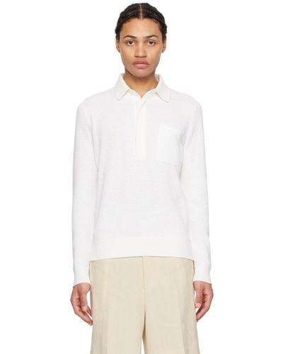Zegna Off-white Spread Collar Polo - Multicolour