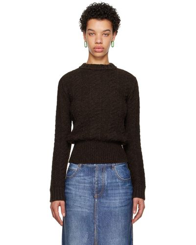Bottega Veneta Brown Shetland Sweater - Black