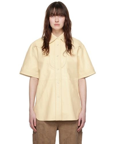 Stand Studio Off-white Saloon Leather Shirt - Natural