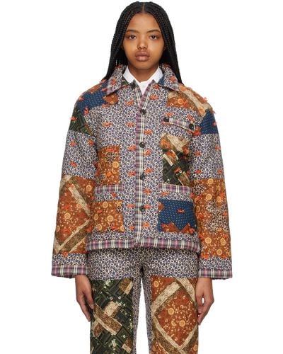 Bode Colour Criss Cross Quilt Jacket - Multicolour
