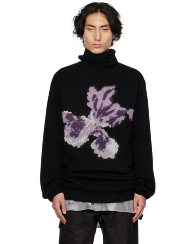 Yohji Yamamoto Flower Turtleneck - Black