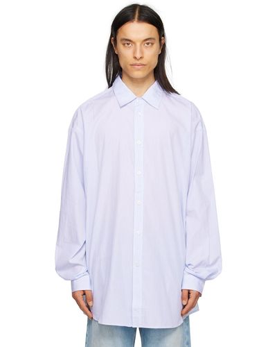 Hed Mayner Chemise bleu et blanc à rayures