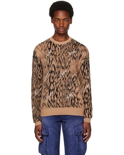 Amiri ブラウン Cheetah セーター