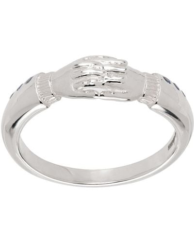 Bleue Burnham Ssense Exclusive Hands Of Thought Ring - White