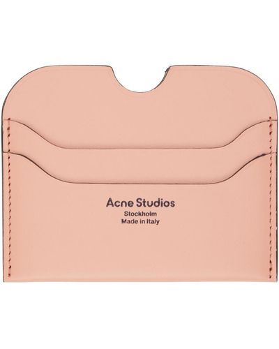 Acne Studios ロゴ刻印 カードケース - ピンク