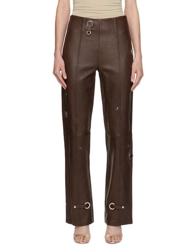 Saks Potts Brown Bonnie Leather Trousers