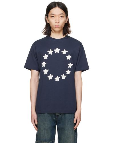 Etudes Studio Études t-shirt wonder bleu marine à logo europa modifié