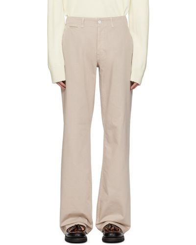 Husbands Taupe Wide High-Waisted Pants - Natural