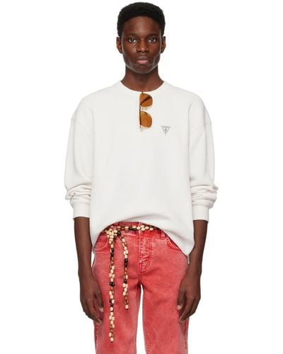 Guess USA Off-white Thermal Sweatshirt - Red