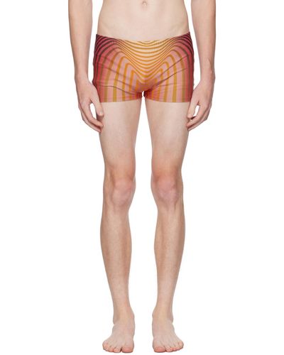 Jean Paul Gaultier Red & Orange 'the Body Morphing' Swim Shorts - Multicolor
