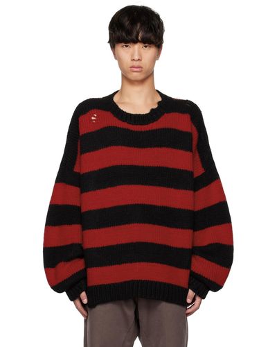 MASTERMIND WORLD Striped Sweater - Red