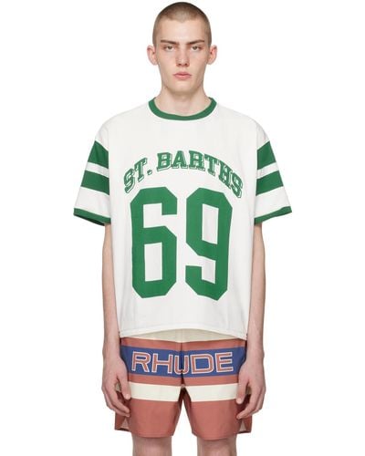 Rhude Off- & 69 Ringer T-Shirt - Green