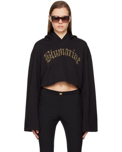 Blumarine Pull à capuche noir à logo