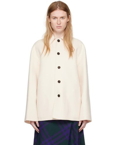 Burberry Button Jacket - Natural