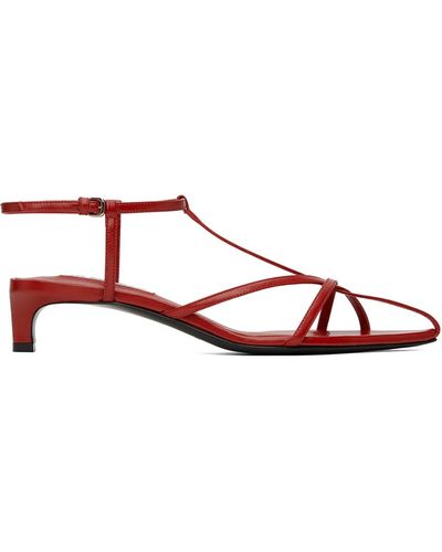 Jil Sander Sandales à petit talon rouges - Noir