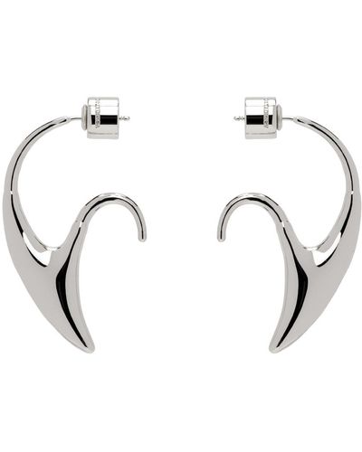 Kiko Kostadinov Boucles d'oreilles pendantes argentées à ornement graphique - Noir