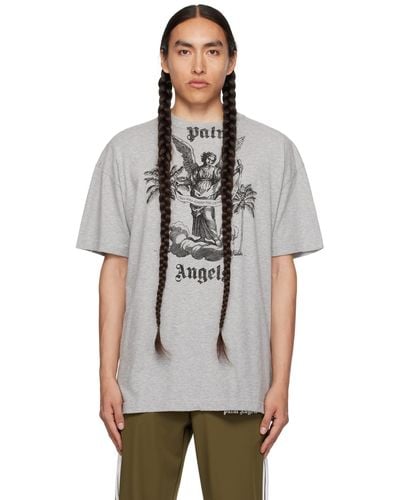 Palm Angels Gray College T-shirt - Multicolor